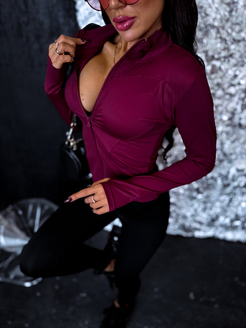 Elastic jacket "PILATES" - BORDO